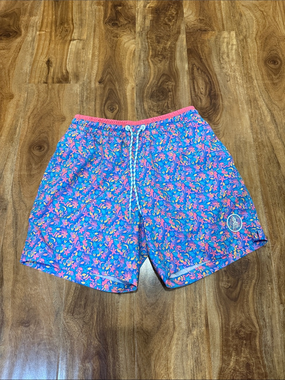 Chubbies Men's Floral Print Swim Trunks - Pink & Blue
